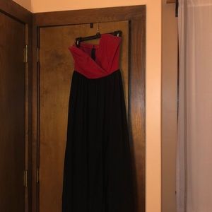 Red/black maxi dress